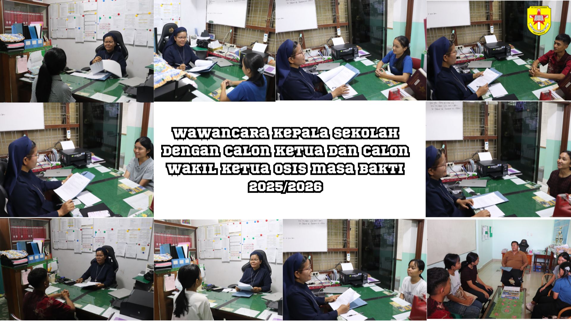 Wawancara Kepala sekolah dengan calon ketua dan calon wakil ketua OSIS masa bakti 2025/2026