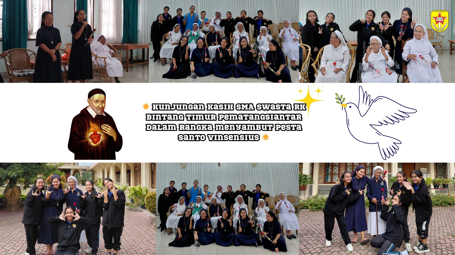 🌟 Dalam rangka penyambutan pesta Santo Vinsensius, para siswa dan guru SMA Swasta RK Bintang Timur Pematangsiantar melaksanakan kunjungan kasih ke komunitas para suster lansia KYM di Samadi Vinsensius.🌟