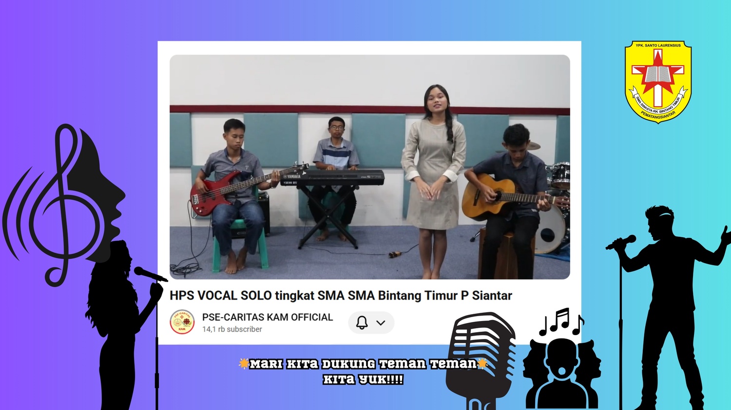 🎶 Hallo Sobat SMA Swasta RK Bintang Timur Pematangsiantar! 🌟 Dengan penuh semangat, Tim Musik SMA Swasta RK Bintang Timur turut berpartisipasi dalam ajang Perlombaan HPS Vocal Solo Tingkat SMA 2025! 🎤✨