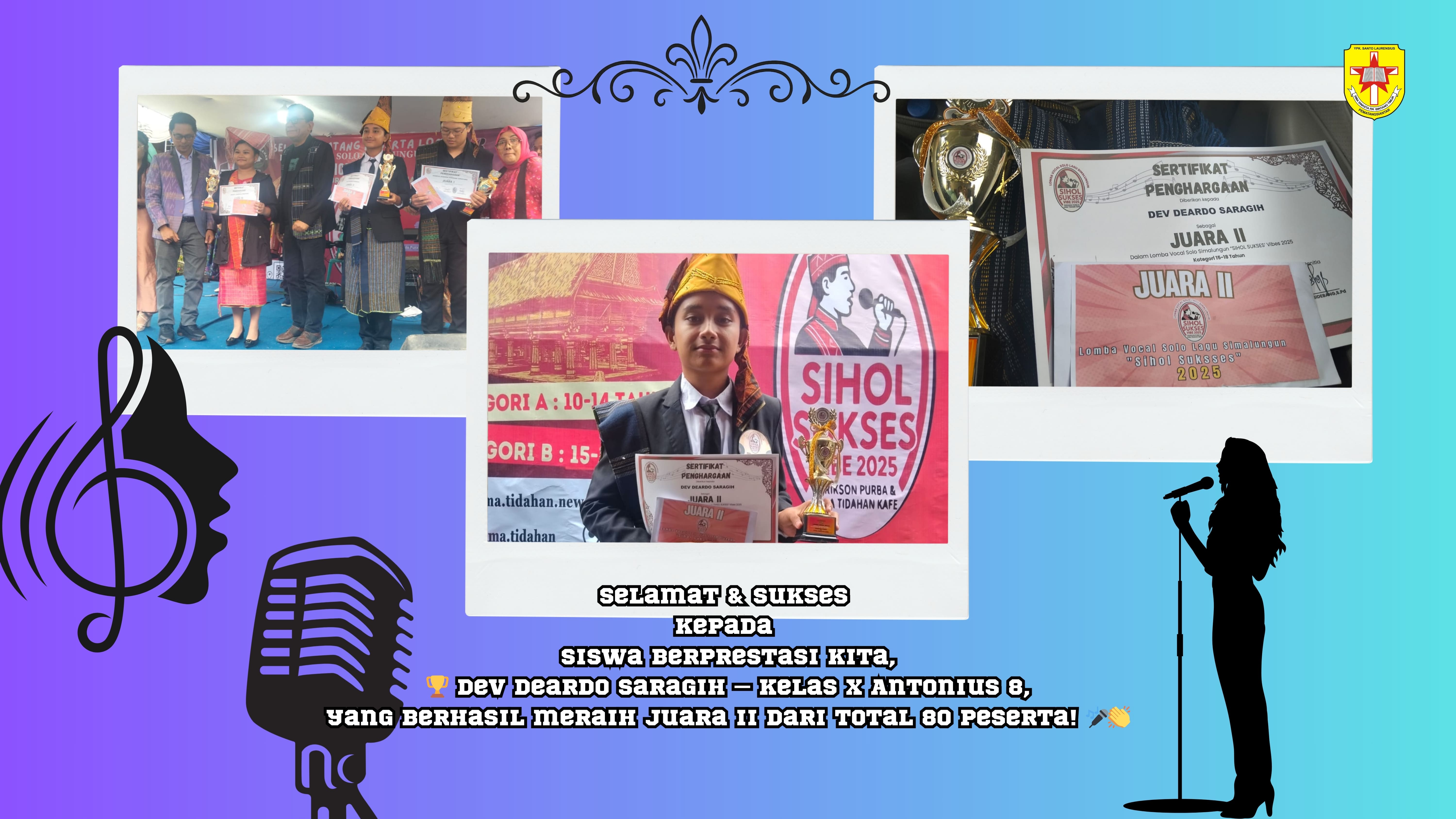 🎶✨ Puji Syukur kepada Tuhan Yesus! ✨🎶 Kabar gembira datang dari ajang Lomba Vocal Solo Lagu Sihol Sukses Tahun 2025! 🌟